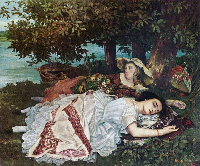 Gustave Courbet Madchen an der Seine Sweden oil painting art